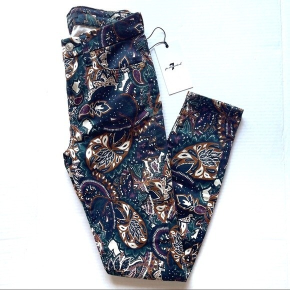 NWT 7 For All Mankind Paisley Ankle Pants - Multicolor - Picture 4 of 10